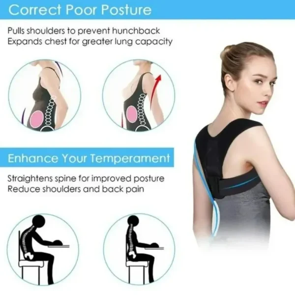 Back Posture Corrector for Women & Men – Adjustable Shoulder Alignment Brace