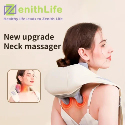 ZenithLife 6D Neck Shoulder Massager 2025 Wireless Shoulder Back Kneading Massage Shawl Neck Masajeador Muscle Relaxation Gift