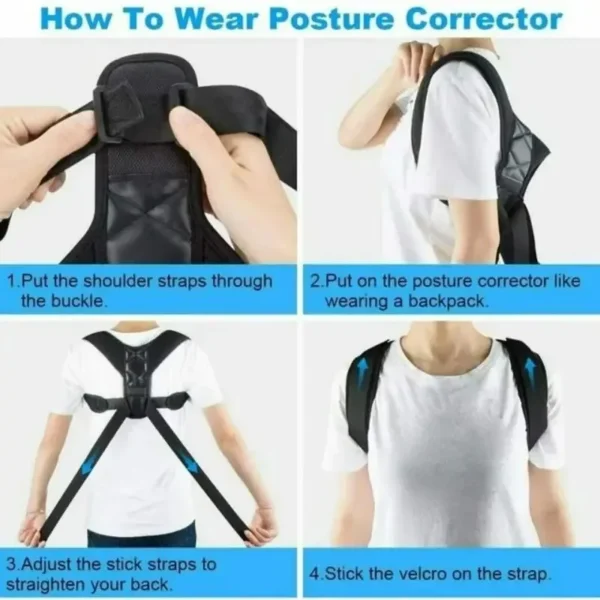 Back Posture Corrector for Women & Men – Adjustable Shoulder Alignment Brace