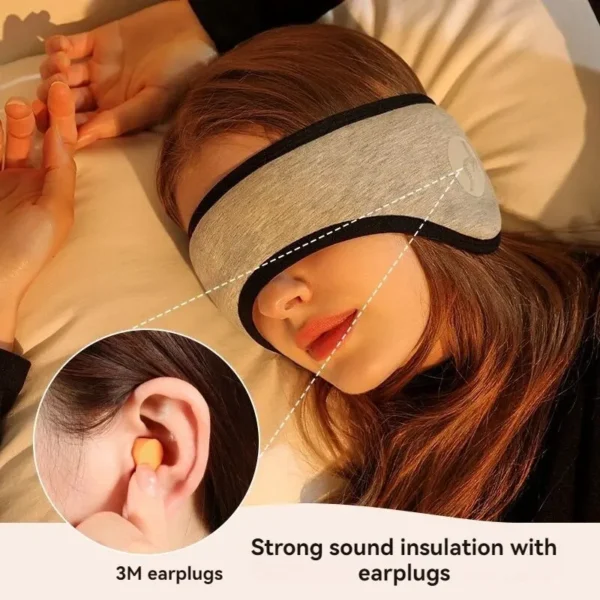 Shade Eye Mask with Noise Reduction Earplugs – Sleep Mask & Ear Protection Set for Snoring, Dormitory & Travel