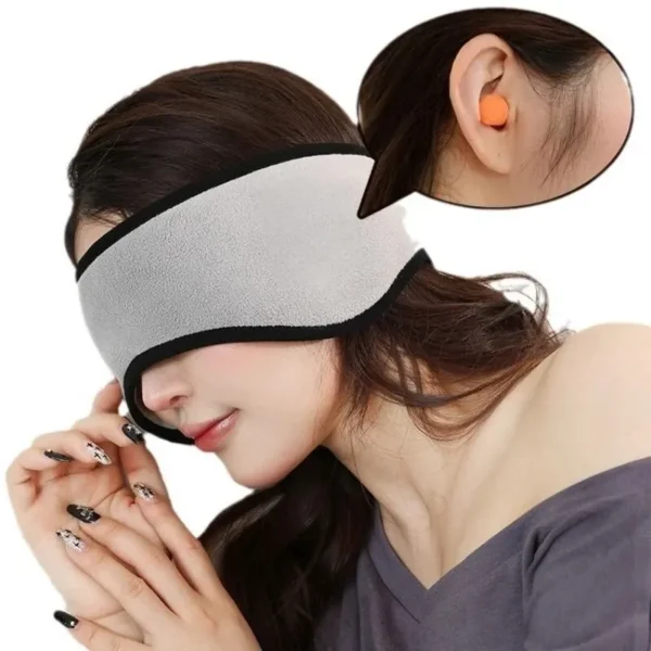 Shade Eye Mask with Noise Reduction Earplugs – Sleep Mask & Ear Protection Set for Snoring, Dormitory & Travel