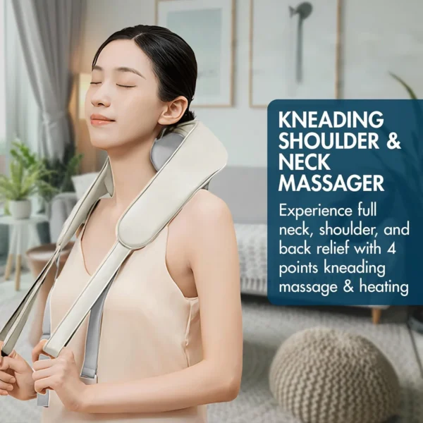 Rechargeable Shoulder & Neck Massager – 6D Shiatsu Deep Tissue Massage with Heat for Pain Relief & Relaxation